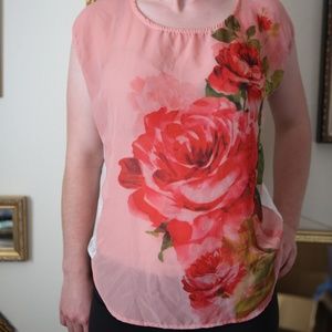 Open Back Floral Blouse
